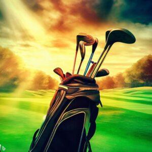 Set of golf clubs digital art