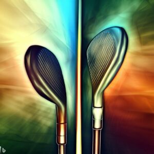 Two golf clubs side by side digital art